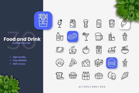 Food and Drink Icons Graphics