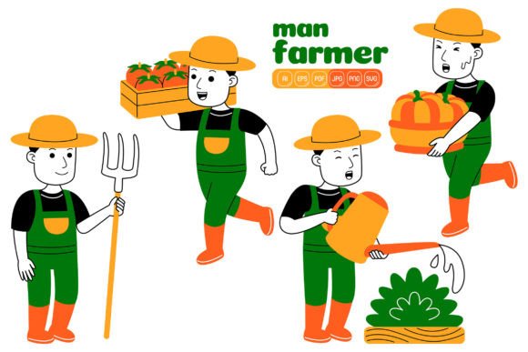 Man Farmer Vector Pack 05: A Graphic Designer’s Take on Local Branding