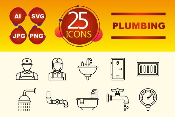 Plumbing Icons for Embroidery