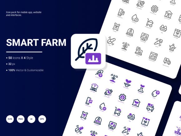 Smart Farm Icon Pack Graphics for Digital Sellers