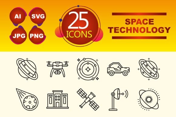 Space Technology Graphics for Digital Sellers