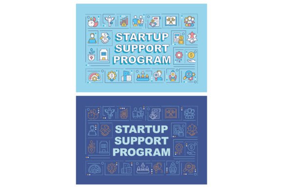 Startup Support Program Word Banner Set